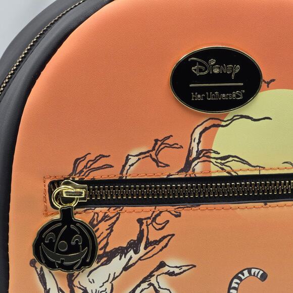 Disney Winnie The Pooh Orange Pumpkins Halloween Mini Backpack Bag New - Picture 6 of 6